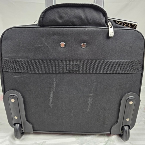 Protege Black Rolling Travel Laptop Briefcase Wheeled Luggage Carry On Bag - Picture 12 of 16